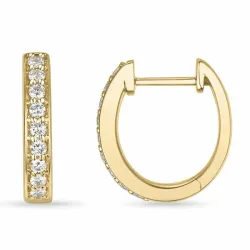 14 mm creol i 9 karat guld med lab grown diamant 