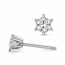 2 x 0,20 ct lab grown diamant solitäreörhängestift i 9 karat vitguld med lab grown diamant 