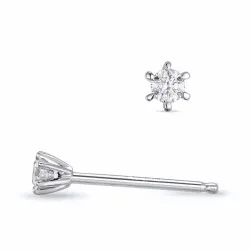 2 x 0,04 ct lab grown diamant solitäreörhängestift i 9 karat vitguld med lab grown diamant 