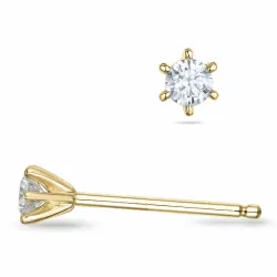 2 x 0,07 ct lab grown diamant solitäreörhängestift i 9 karat guld med lab grown diamant 