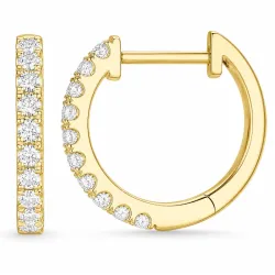 14 mm creol i 9 karat guld med lab grown diamant (CVD) 