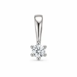 0,05 ct lab grown diamant solitärberlock i 9 carat vitguld 0,05 ct