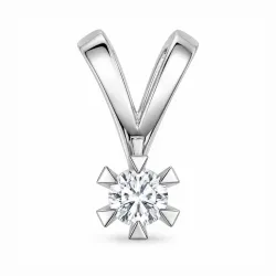0,20 ct lab grown diamant solitärberlock i 9 carat vitguld 0,20 ct