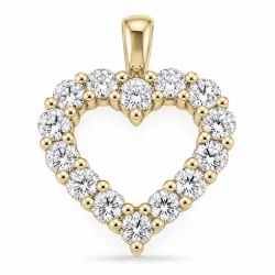 hjärta lab grown diamant hängen i 9 carat guld 1,72 ct