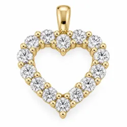 hjärta lab grown diamant hängen i 9 carat guld 2,05 ct