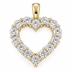 hjärta lab grown diamant hängen i 9 carat guld 1,3 ct