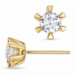 2 x 0,40 ct lab grown diamant örhängen i 9 karat guld med lab grown diamant 