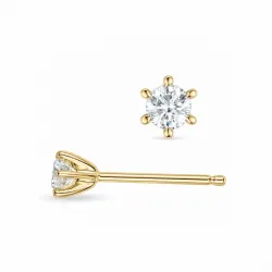 2 x 0,10 ct lab grown diamant solitäreörhängestift i 9 karat guld med lab grown diamant 