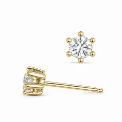 2 x 0,20 ct lab grown diamant solitäreörhängestift i 9 karat guld med lab grown diamant 