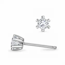 2 x 0,10 ct lab grown diamant solitäreörhängestift i 9 karat vitguld med lab grown diamant 