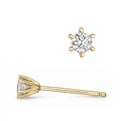 2 x 0,08 ct lab grown diamant solitäreörhängestift i 9 karat guld med lab grown diamant 