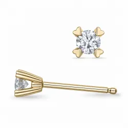 2 x 0,07 ct lab grown diamant solitäreörhängestift i 9 karat guld med lab grown diamant 