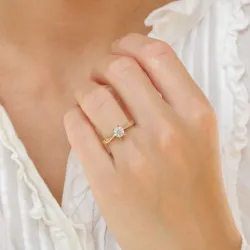 0,50 ct lab grown diamant ring i 14  karat guld 0,50 ct