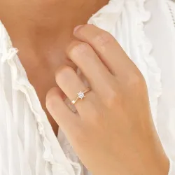 0,40 ct lab grown diamant ring i 14  karat guld 0,40 ct