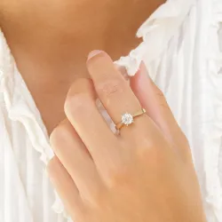 1,00 ct lab grown diamant ring i 14  karat guld 1,00 ct