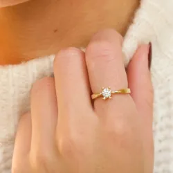 0,40 ct lab grown diamant ring i 14  karat guld 0,40 ct