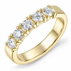 lab grown diamant ring i 14  karat guld 5 x 0,15 ct