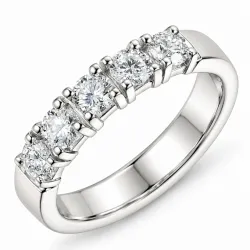 lab grown diamant ring i 14  karat vitguld 5 x 0,15 ct