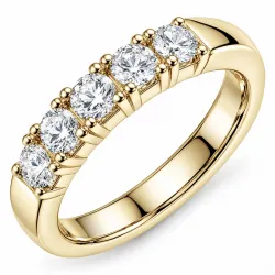lab grown diamant alliancring i 14  karat guld 5 x 0,20 ct
