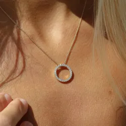 runt lab grown diamant hängen i 14  carat guld 0,53 ct