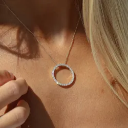 runt lab grown diamant hängen i 14  carat guld 1,03 ct