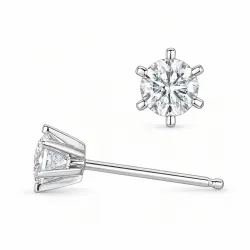 2 x 0,30 ct lab grown diamant örhängestift i 14 karat vitguld med lab grown diamant 