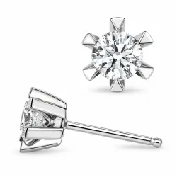 2 x 0,40 ct lab grown diamant örhängestift i 14 karat vitguld med lab grown diamant 