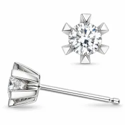 2 x 0,30 ct lab grown diamant solitäreörhängestift i 14 karat vitguld med lab grown diamant 