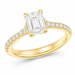 lab grown diamant ring i 14  karat guld 1,0 ct 0,25 ct