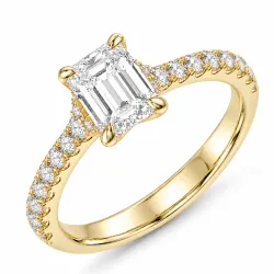 lab grown diamant ring i 14  karat guld 1,0 ct 0,25 ct