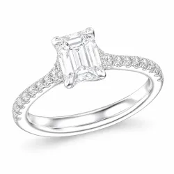 lab grown diamant ring i 14  karat vitguld 1,0 ct 0,25 ct