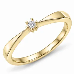 0,05 ct lab grown diamant solitärring i 14  karat guld 0,05 ct