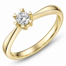 0,20 ct lab grown diamant solitärring i 14  karat guld 0,20 ct
