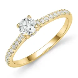 lab grown diamant ring i 14  karat guld 0,40 ct 0,22 ct