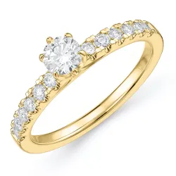 lab grown diamant ring i 14  karat guld 0,52 ct 0,24 ct