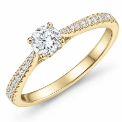 lab grown diamant ring i 14  karat guld 0,40 ct 0,17 ct