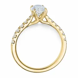 oval lab grown diamant ring i 14  karat guld 1,0 ct 0,34 ct