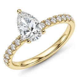 lab grown diamant guld ring i 14  karat guld 1,0 ct 0,26 ct