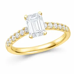 lab grown diamant ring i 14  karat guld 1,0 ct 0,26 ct