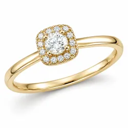 lab grown diamant ring i 14  karat guld 0,20 ct 0,07 ct