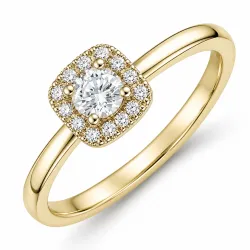 lab grown diamant ring i 14  karat guld 0,20 ct 0,07 ct