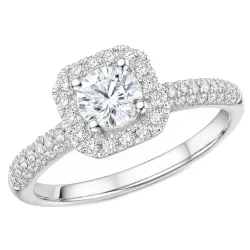 lab grown diamant ring i 14  karat vitguld 0,52 ct 0,49 ct