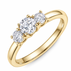 lab grown diamant ring i 14  karat guld 0,30 ct 0,20 ct