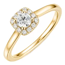 lab grown diamant ring i 14  karat guld 0,26 ct 0,08 ct