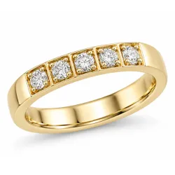 5 x 0,05 ct lab grown diamant alliancring i 14  karat guld 0,25 ct