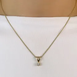 0,10 ct lab grown diamant hängen i 14  carat guld 0,10 ct