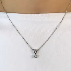 0,10 ct lab grown diamant hängen i 14  carat vitguld 0,10 ct