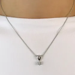 0,20 ct lab grown diamant hängen i 14  carat vitguld