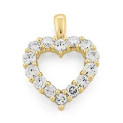 hjärta lab grown diamant hängen i 14  carat guld 1,3 ct