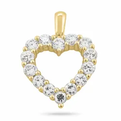 hjärta lab grown diamant hängen i 14  carat guld 1,72 ct